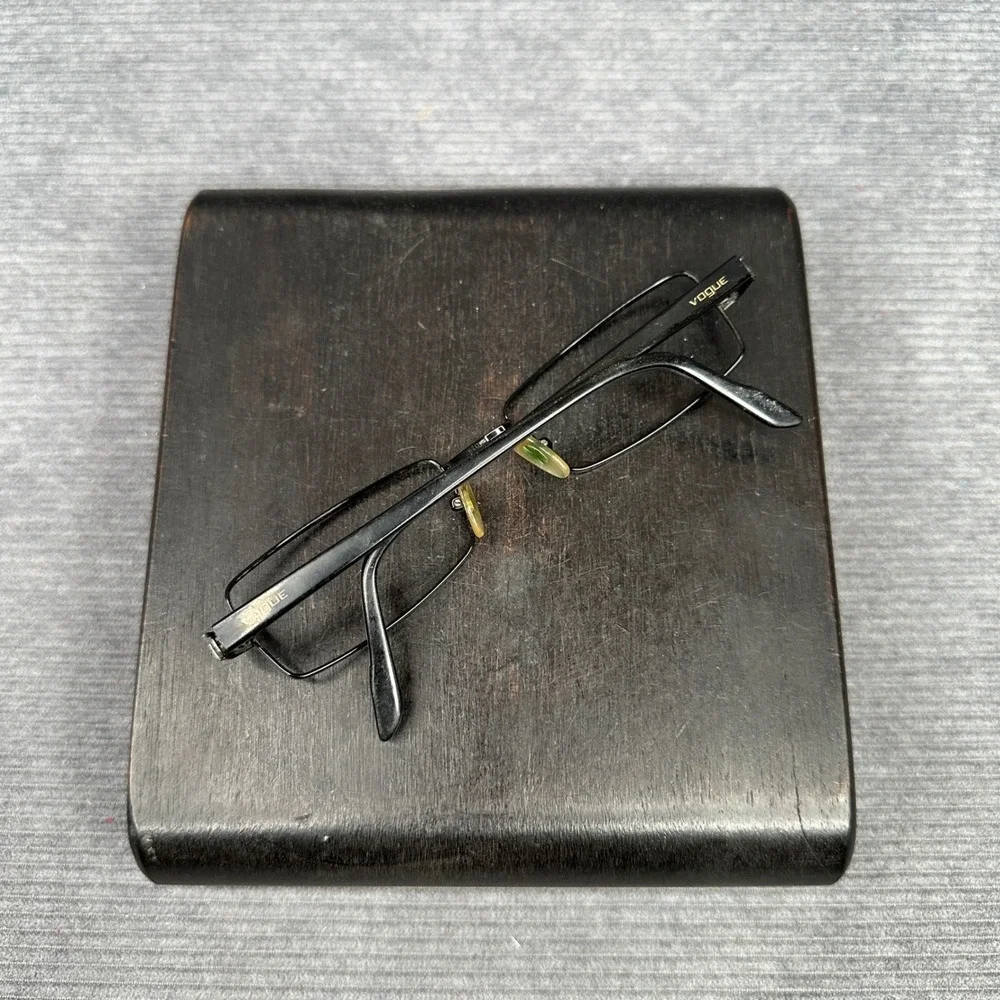 Vogue VO 3493 352 Black Metal Rectangular Y2K Eyeglasses Frames 52-18-135 Vtg